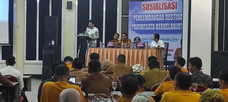 Kadis Pariwisata Bone saat memberikan sambutan. 