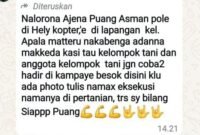 Tangkapan layar percakapan yang diduga mengintervensi kelompok tani.