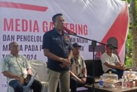 Ketua bawaslu Bone, Alwi SE, saat memberikan sambutan, Kamis 21/11/2024