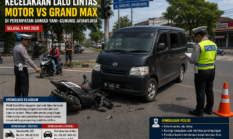 Kecelakaan di Perempatan Jalan Ahmad Yani–Gunung Jayawijaya, Pengendara Motor Dilarikan ke RS