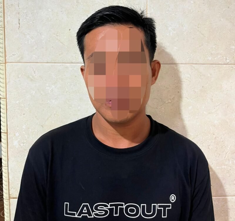 Terduga pelaku saat diamanakan polisi.