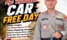 Polres Soppeng Ajak Masyarakat Ramaikan Car Free Day dalam Semarak Hari Bhayangkara ke-80