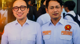 Foto : Ketua PP Satria, Bambang Haryadi (Kiri), Ketua PC Satria Gerindra Bone, Riswan Rusandy (Kanan).